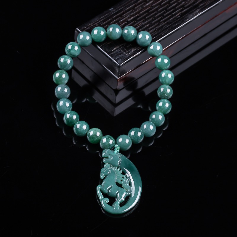 Jewelry & Watches Spółka Z Ograniczoną Odpowiedzialnością - 천연 비취 블루 워터 조디악 말