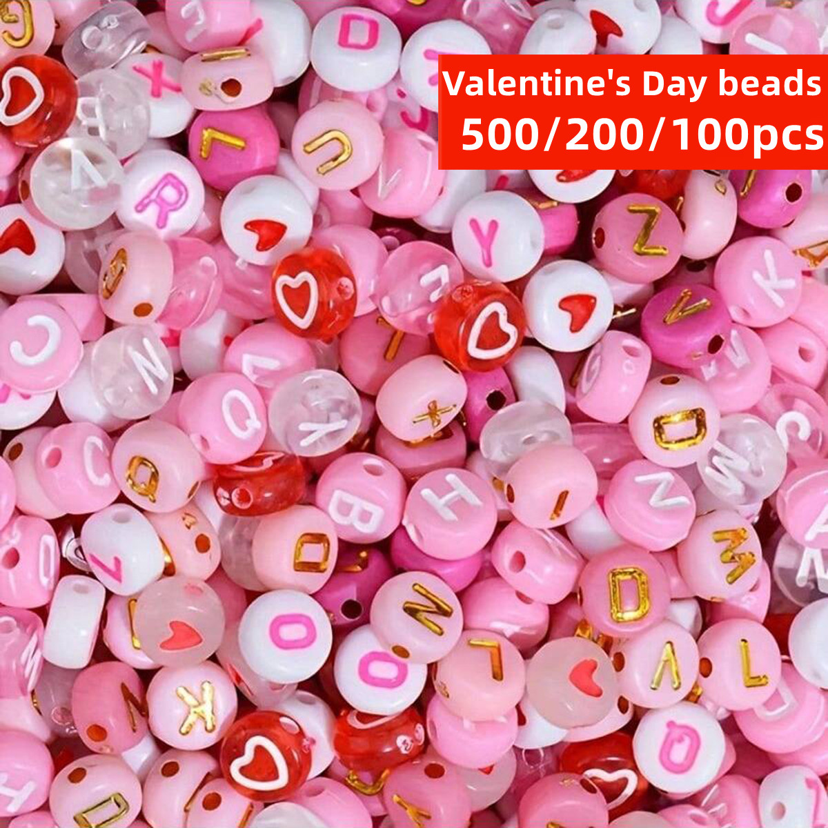 Jewelry Quotes - 500/200/100개 7mm 랜덤 스타일 핑크, 발렌타인데이