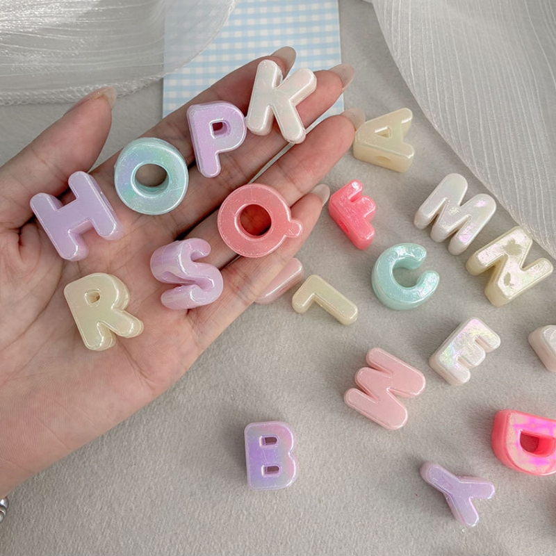 Jewelry Quotes - 캔디 컬러 20mm 무지개빛 아크릴 레터