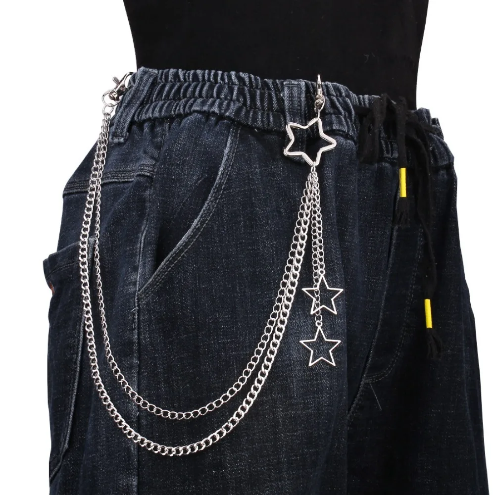 Hip Hop Chain Necklace - 여성을위한 매력 실버 컬러 스테인레스 스틸