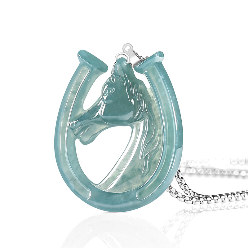 Jewelry & Watches Spółka Z Ograniczoną Odpowiedzialnością - S925 실버 천연 블루 워터 제이드