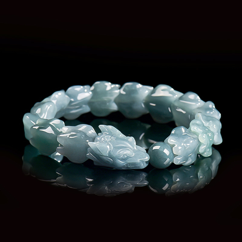 Jewelry & Watches Spółka Z Ograniczoną Odpowiedzialnością - 블루 버마산 비취 용 팔찌, 조각된