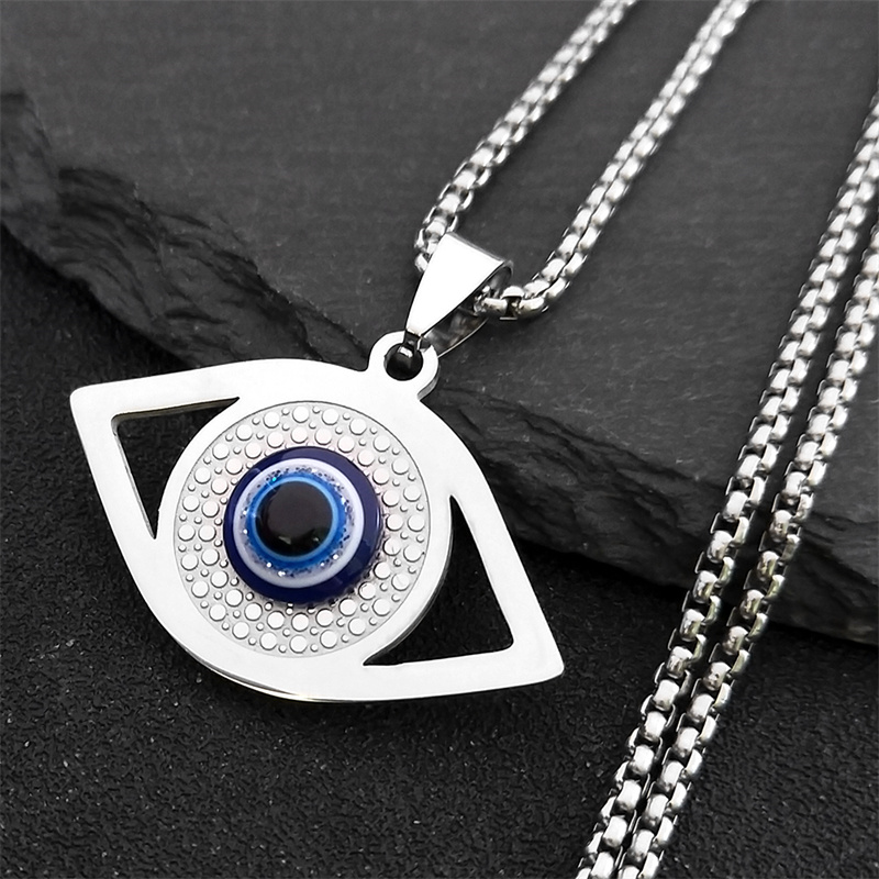 Jewelry & Watches Spółka Z Ograniczoną Odpowiedzialnością - 이슬람 하마사 푸른 눈 목걸이 스테인리스