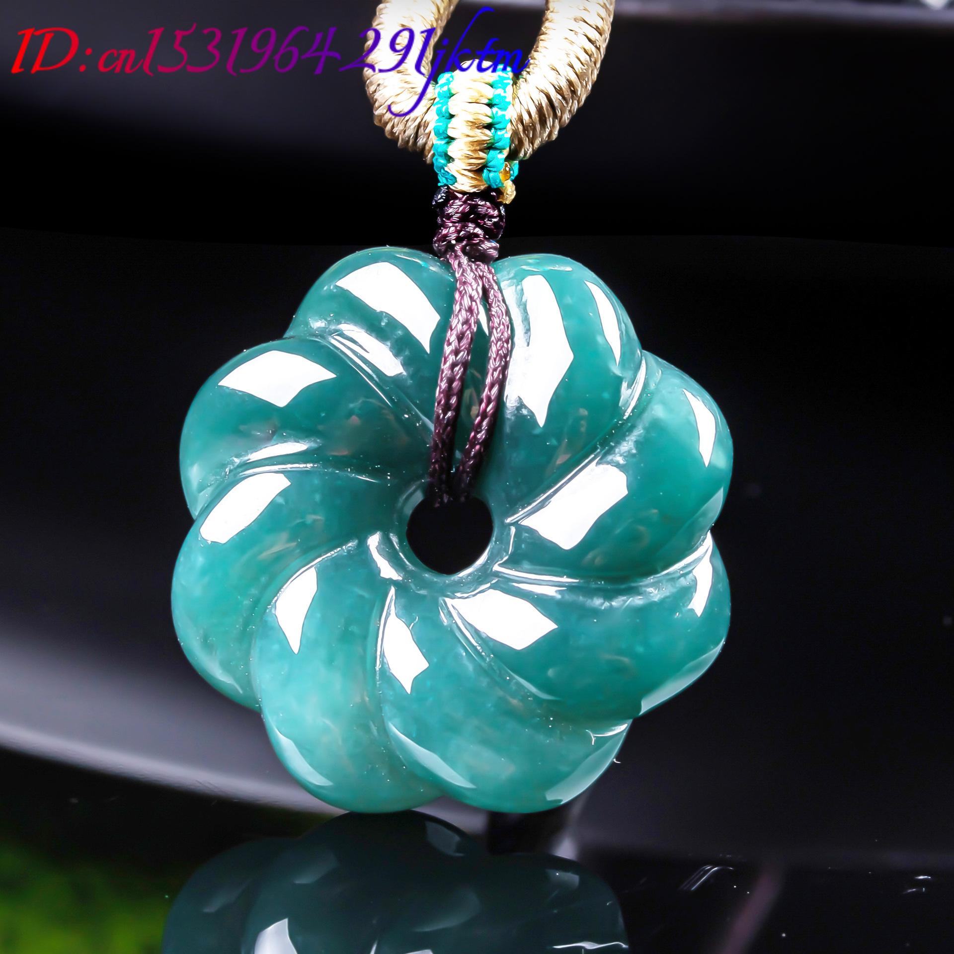 천연 버마산 비취 꽃 모양 펜던트 목걸이 액세서리 보석 - Jewelry & Watches Spółka Z Ograniczoną Odpowiedzialnością 리뷰 및 가격