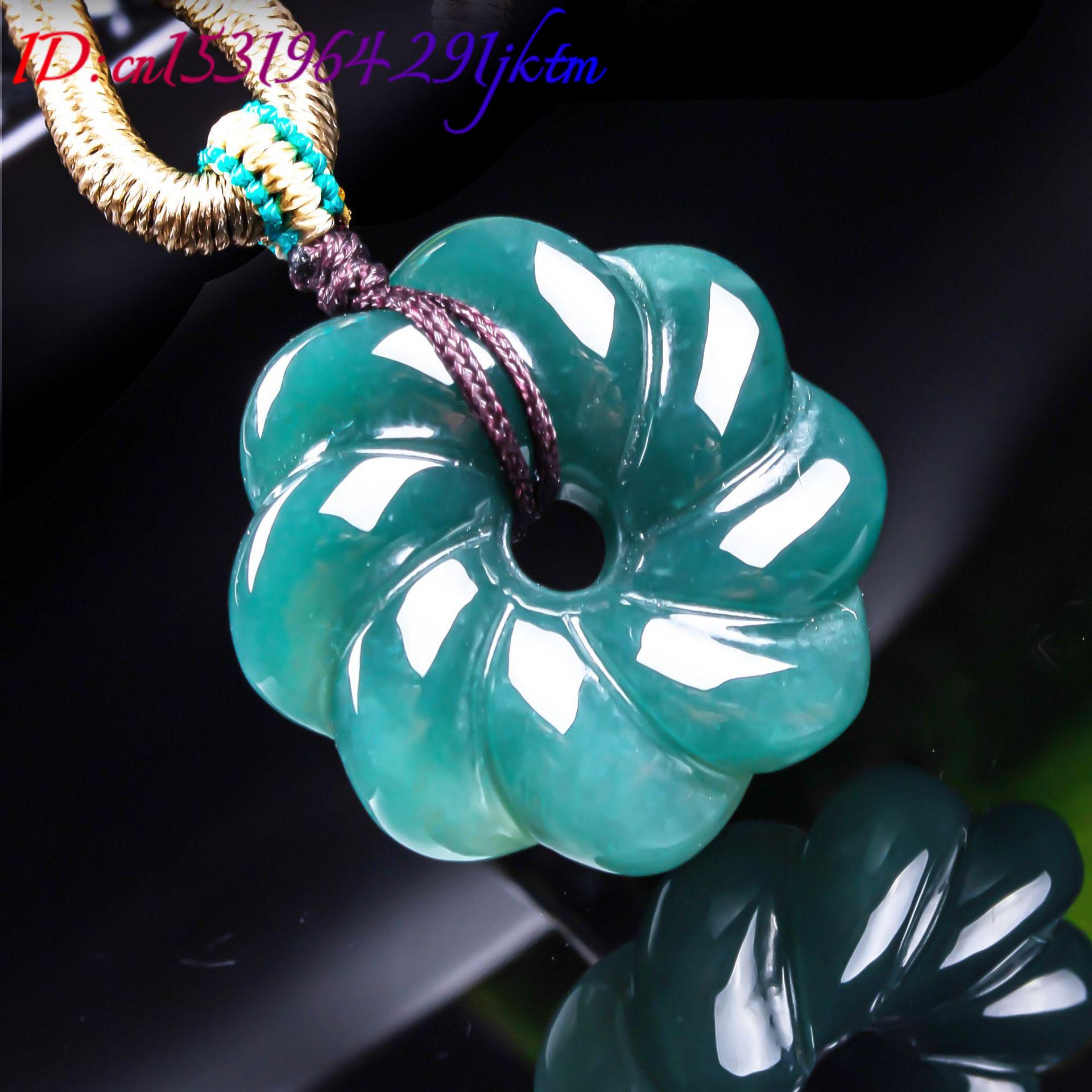 천연 버마산 비취 꽃 모양 펜던트 목걸이 액세서리 보석 - Jewelry & Watches Spółka Z Ograniczoną Odpowiedzialnością 리뷰 및 가격