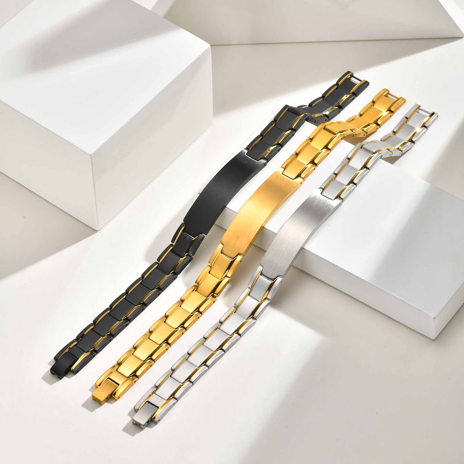 남성용 맞춤 이름 각인 팔찌, 스테인리스 스틸 시계줄  - Jewelry Watches Men 리뷰 및 가격