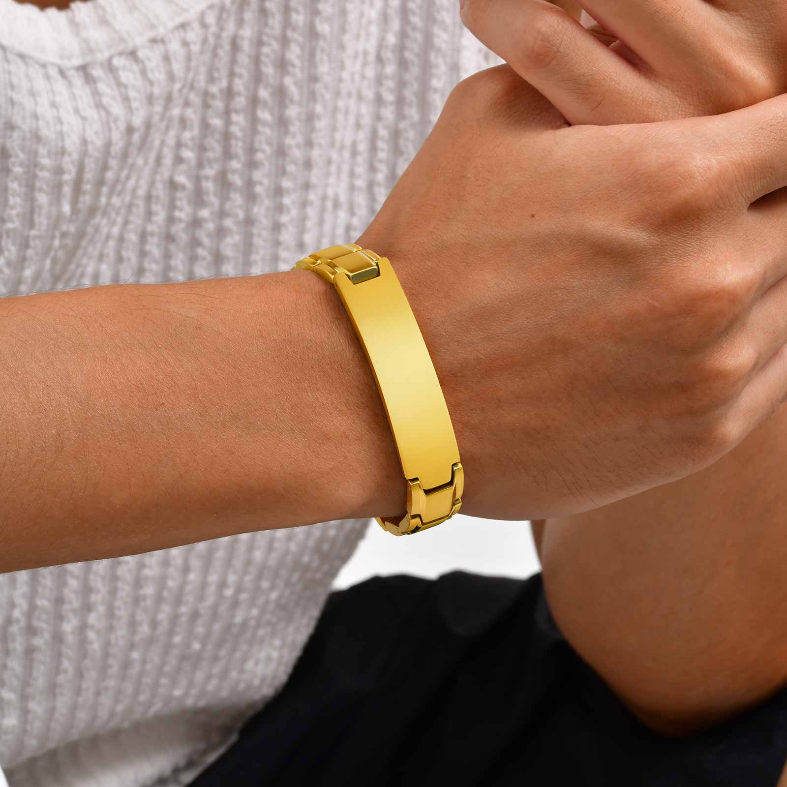 남성용 맞춤 이름 각인 팔찌, 스테인리스 스틸 시계줄  - Jewelry Watches Men 리뷰 및 가격