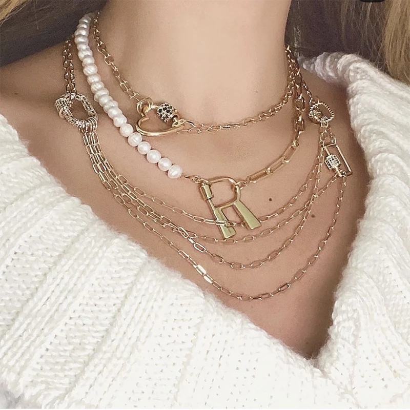주야 18K 금도금 26개 알파벳 문자 펜던트 패스너  - Engraved Name Necklace 리뷰 및 가격