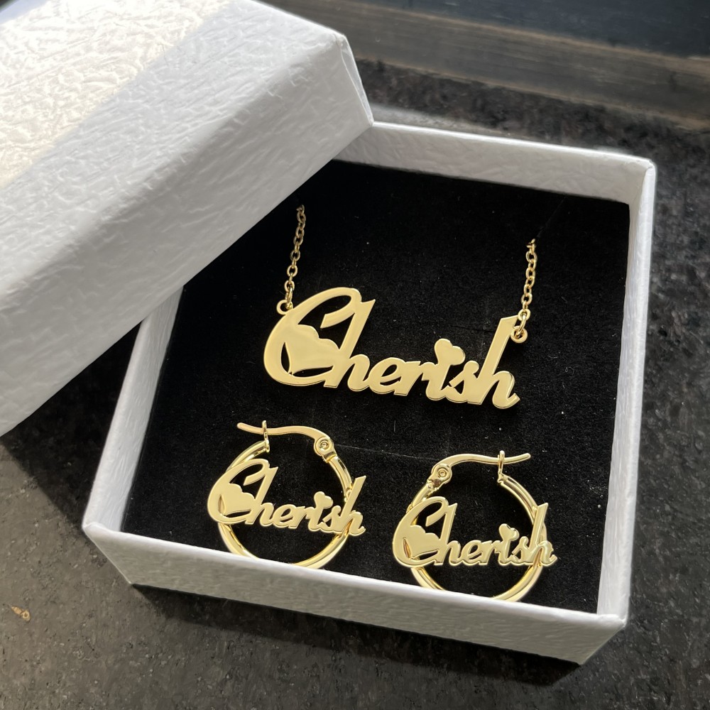 DUOYING 맞춤형 귀걸이 쥬얼리 세트, 20mm 명 - Engraved Name Necklace 리뷰 및 가격