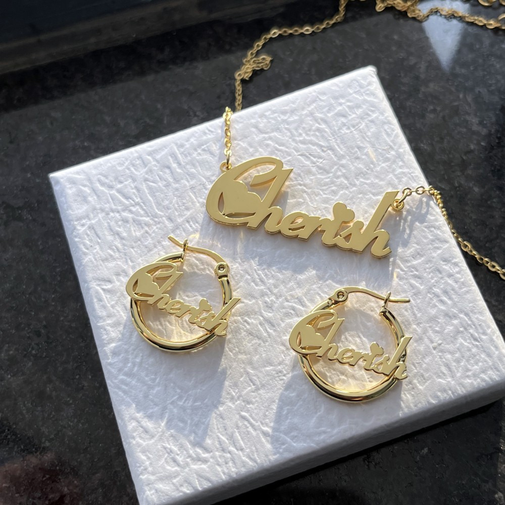 DUOYING 맞춤형 귀걸이 쥬얼리 세트, 20mm 명 - Engraved Name Necklace 리뷰 및 가격
