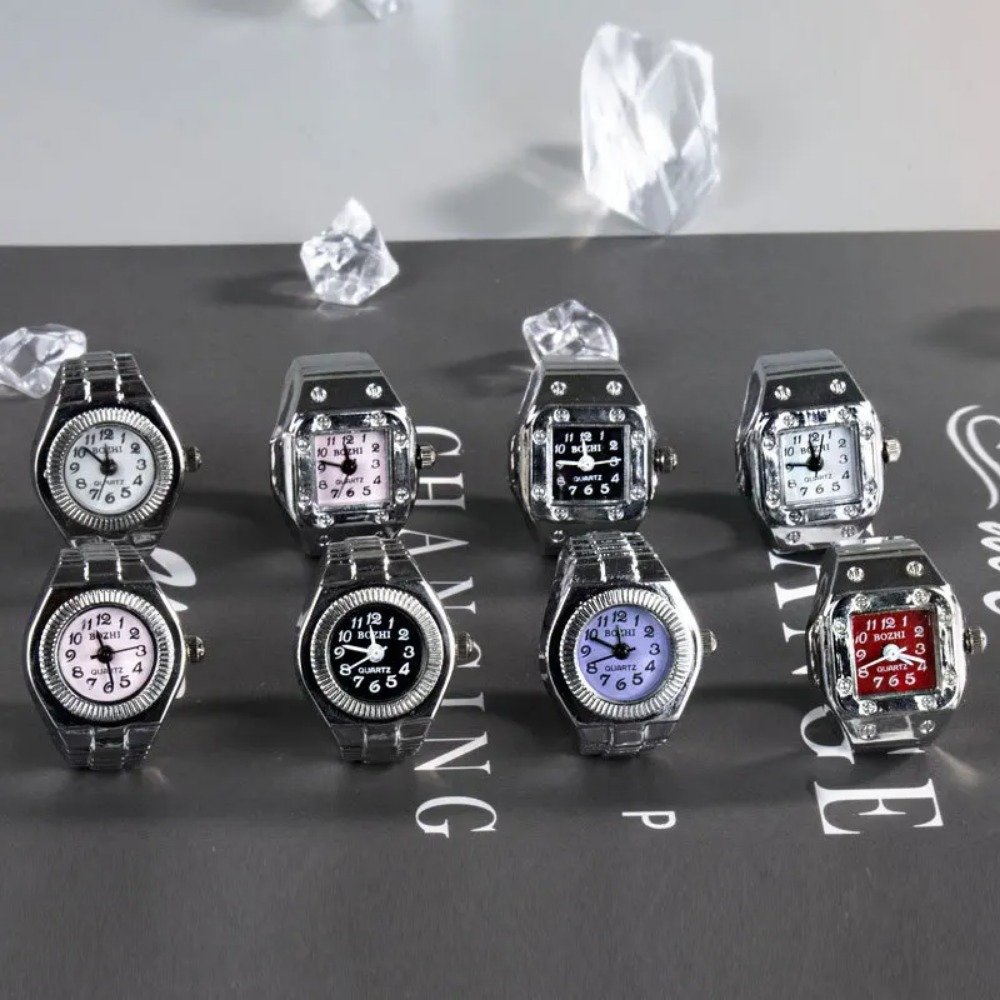 창의적인 사각형 다이얼 링 시계, 합금 쉘 커플 손가락 - Jewelry Watches Men 리뷰 및 가격