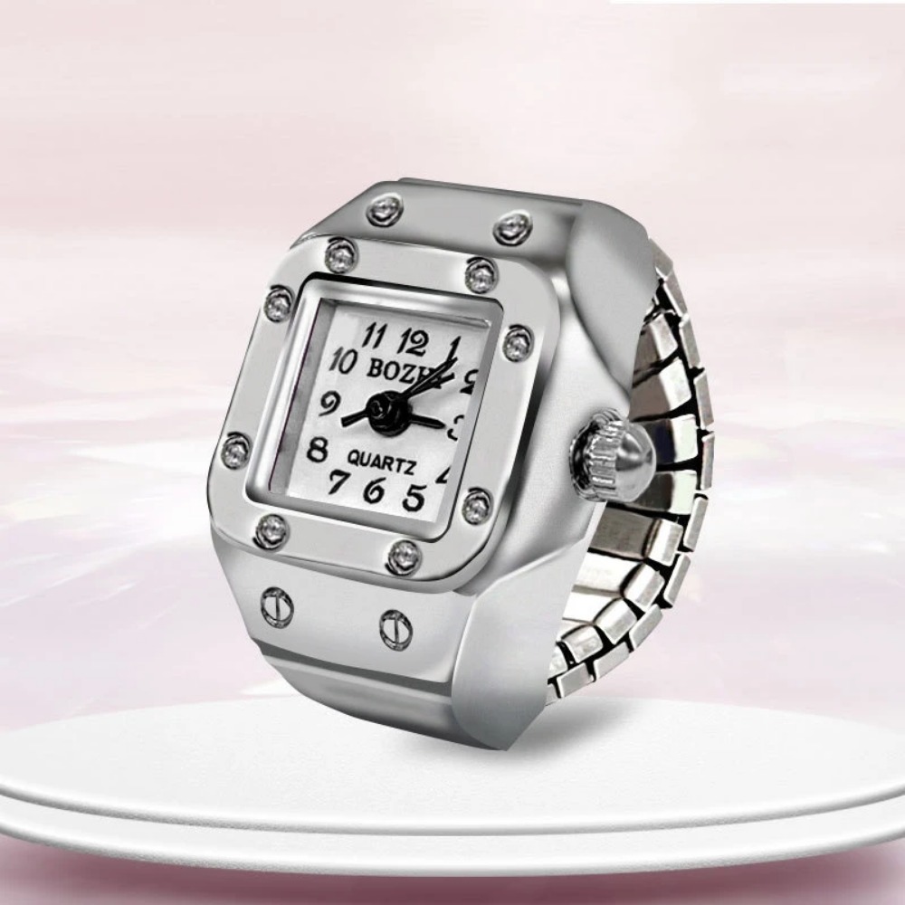 창의적인 사각형 다이얼 링 시계, 합금 쉘 커플 손가락 - Jewelry Watches Men 리뷰 및 가격