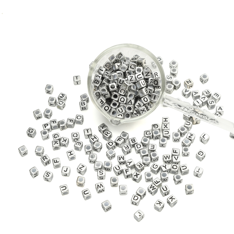 50Pcs 6x6mm 아크릴 문자 장식 구슬 무작위 혼 - Jewelry Quotes 리뷰 및 가격