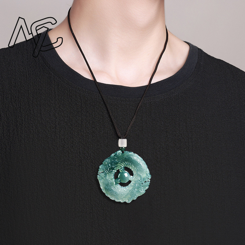 천연 진짜 에메랄드 블루 워터 제이드 더블 드래곤 브랜 - Jewelry & Watches Spółka Z Ograniczoną Odpowiedzialnością 리뷰 및 가격