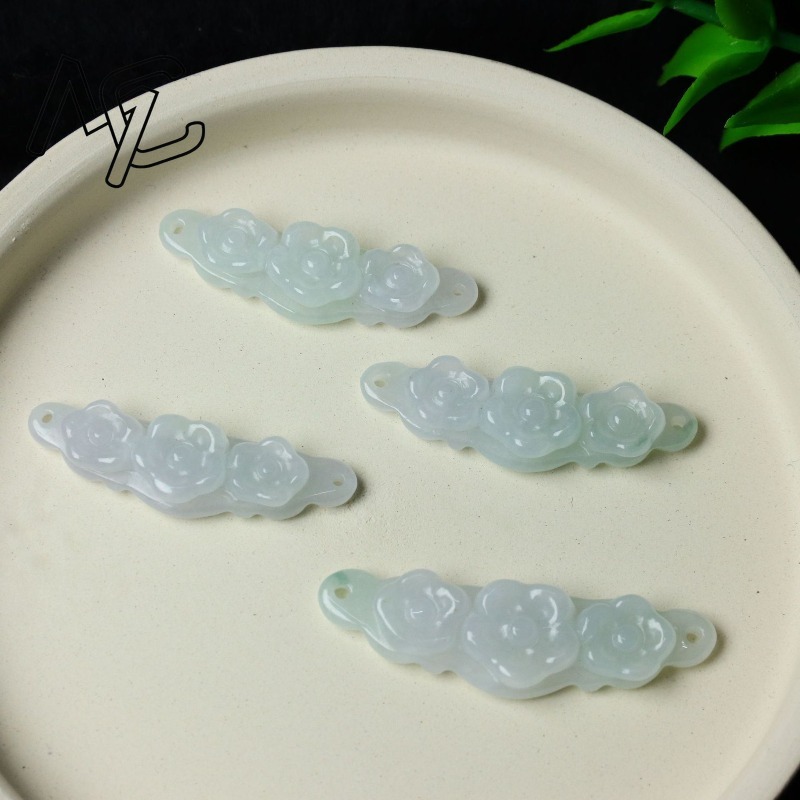 1pc 천연 경옥 에메랄드 꽃 핸드 카드 DIY 액세서 - Jewelry & Watches Spółka Z Ograniczoną Odpowiedzialnością 리뷰 및 가격