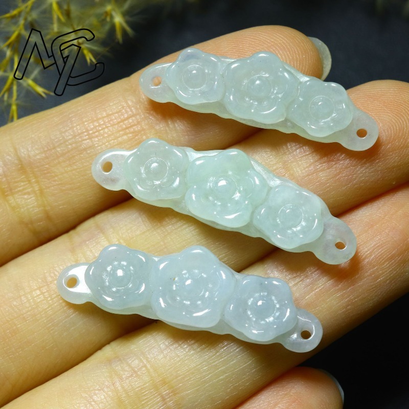 1pc 천연 경옥 에메랄드 꽃 핸드 카드 DIY 액세서 - Jewelry & Watches Spółka Z Ograniczoną Odpowiedzialnością 리뷰 및 가격