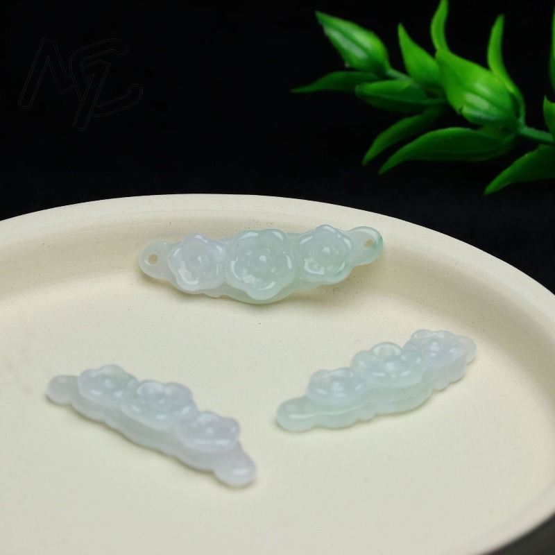 1pc 천연 경옥 에메랄드 꽃 핸드 카드 DIY 액세서 - Jewelry & Watches Spółka Z Ograniczoną Odpowiedzialnością 리뷰 및 가격