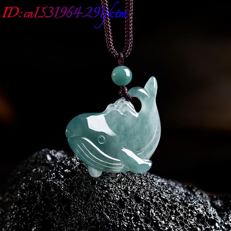 천연 버마산 비취 고래 펜던트 목걸이 액세서리 진짜 옥 - Jewelry & Watches Spółka Z Ograniczoną Odpowiedzialnością 리뷰 및 가격