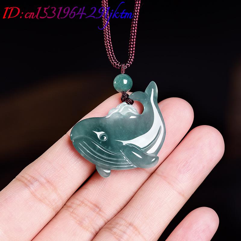 천연 버마산 비취 고래 펜던트 목걸이 액세서리 진짜 옥 - Jewelry & Watches Spółka Z Ograniczoną Odpowiedzialnością 리뷰 및 가격