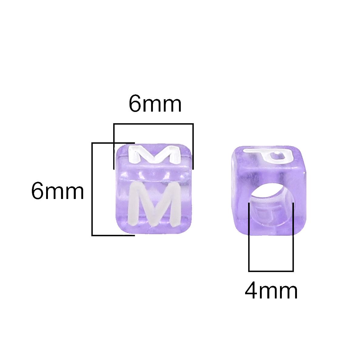 아크릴 사각 알파벳 비즈 6x6mm 반투명 4mm 큰  - Jewelry Quotes 리뷰 및 가격
