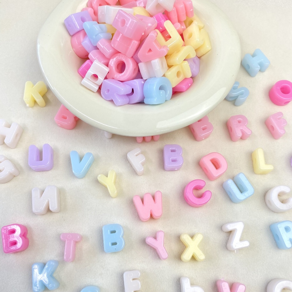 10/50/100PCS 14-20mm 아크릴 문자 비즈 - Jewelry Quotes 리뷰 및 가격