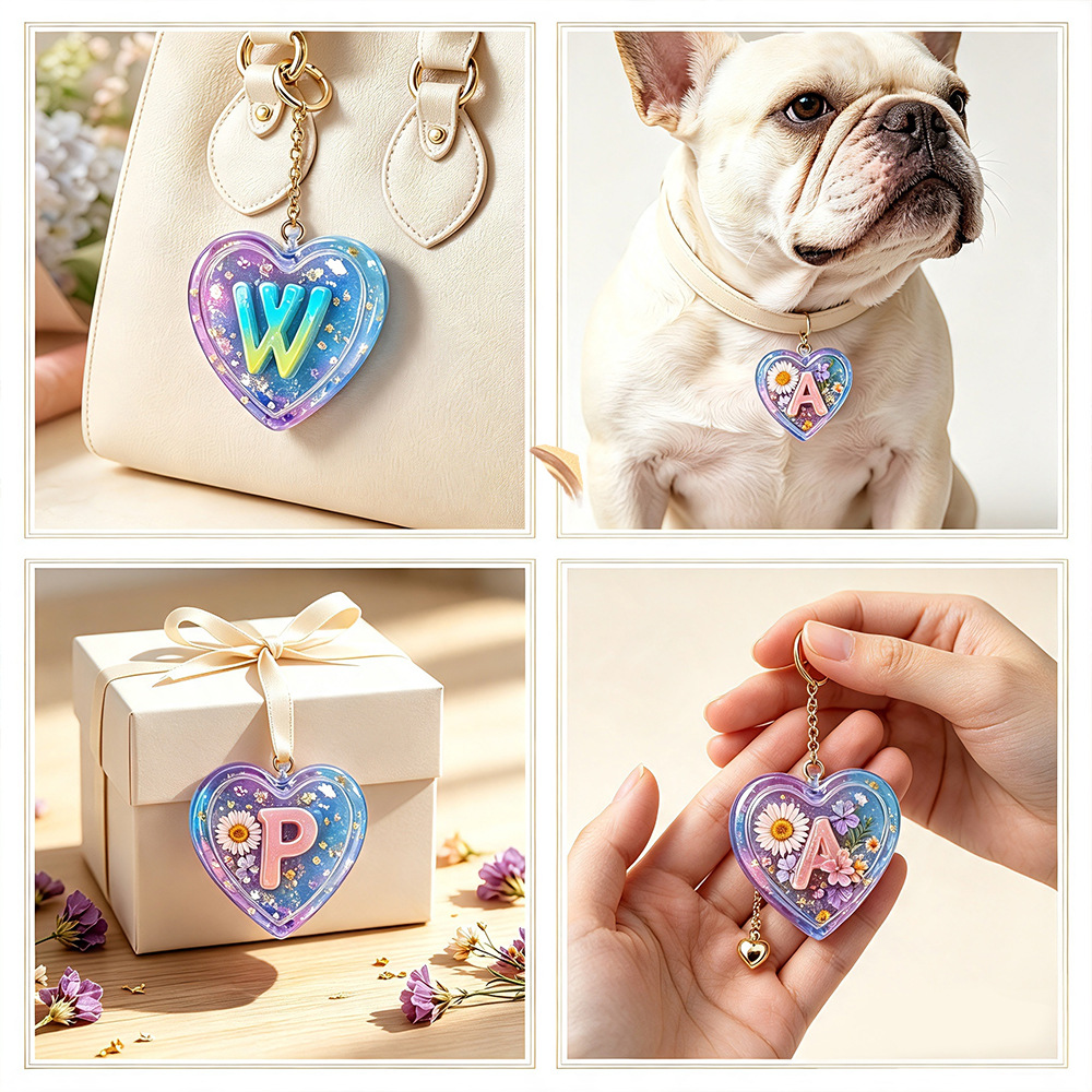 26개의 글자와 하트 모양 실리콘 몰드, 에폭시 레진  - Engraved Name Necklace 리뷰 및 가격