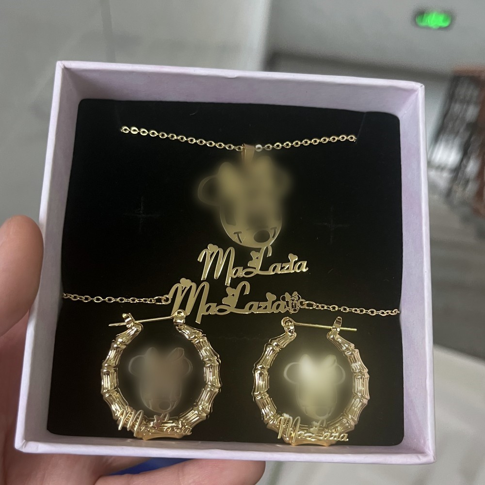 DUOYING 사용자 정의 캐릭터 쥬얼리 세트 맞춤형  - Engraved Name Necklace 리뷰 및 가격