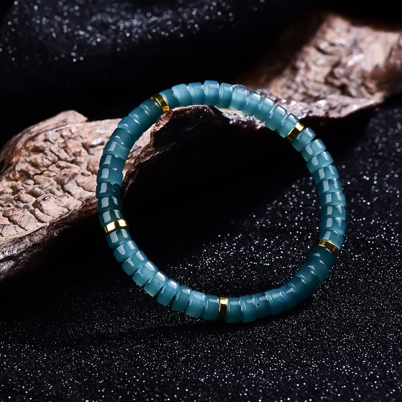 천연 비취 블루 워터 주판 비즈 스페이서 팔찌 고급 품 - Jewelry & Watches Spółka Z Ograniczoną Odpowiedzialnością 리뷰 및 가격