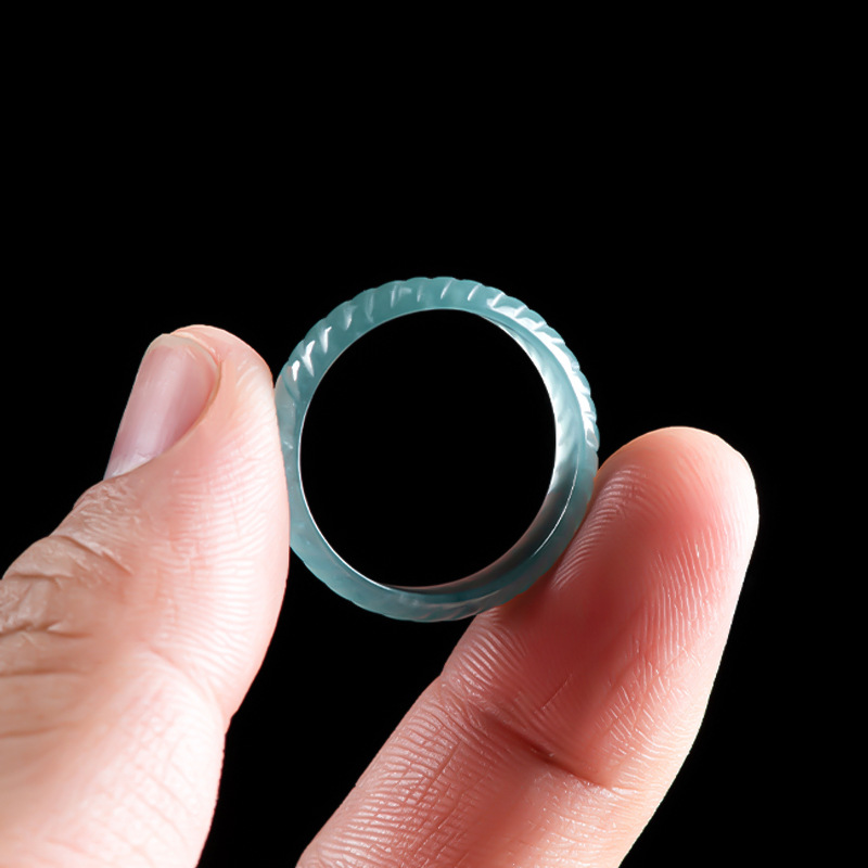 블루 리얼 버마산 경옥 반지 고급 에메랄드 조각 선물  - Jewelry & Watches Spółka Z Ograniczoną Odpowiedzialnością 리뷰 및 가격