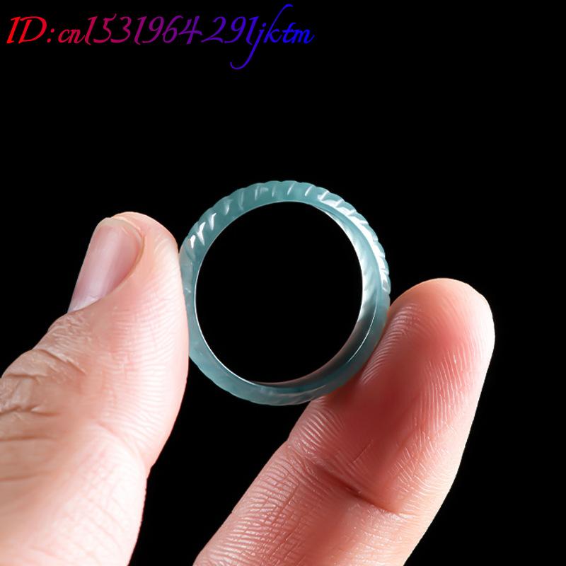 블루 리얼 버마산 경옥 반지 고급 에메랄드 조각 선물  - Jewelry & Watches Spółka Z Ograniczoną Odpowiedzialnością 리뷰 및 가격
