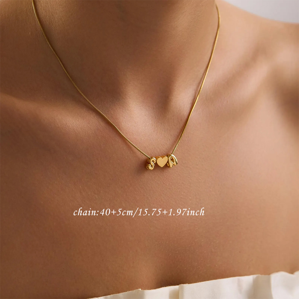 맞춤형 이니셜 이름 3D 버블 하트 목걸이 스테인리스  - Engraved Name Necklace 리뷰 및 가격