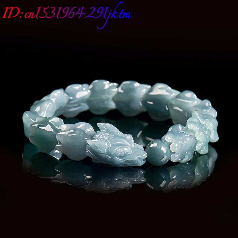 블루 버마산 비취 용 팔찌, 조각된 원석 뱅글, 부적, - Jewelry & Watches Spółka Z Ograniczoną Odpowiedzialnością 리뷰 및 가격