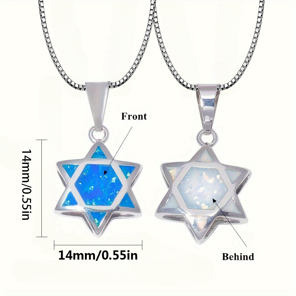 다윗의 별 오팔 펜던트 목걸이 양면 유대교 헥사그램 보 - Jewelry & Watches Spółka Z Ograniczoną Odpowiedzialnością 리뷰 및 가격