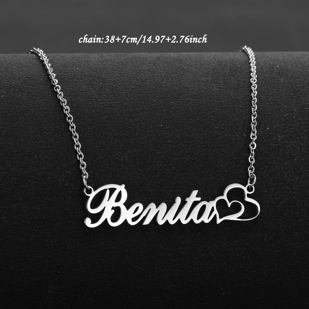 개인화 된 더블 하트 맞춤 이름 목걸이 스테인레스 스틸 - Engraved Name Necklace 리뷰 및 가격