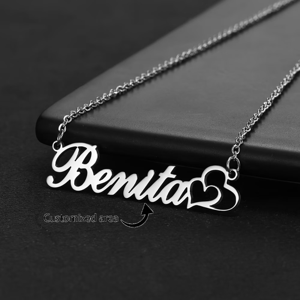 개인화 된 더블 하트 맞춤 이름 목걸이 스테인레스 스틸 - Engraved Name Necklace 리뷰 및 가격